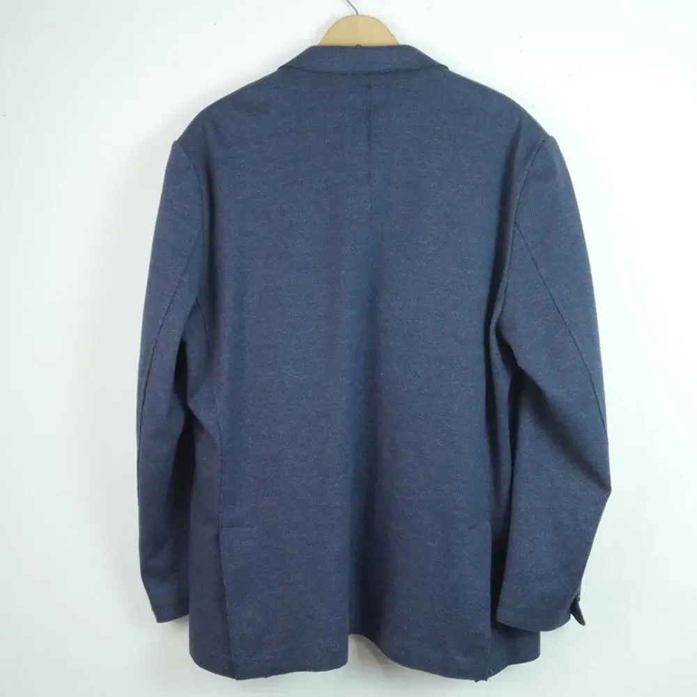 7 Diamonds Bronk Blazer Unstructured Jacket Sport Coat XL Blue Knit Cotton Blend